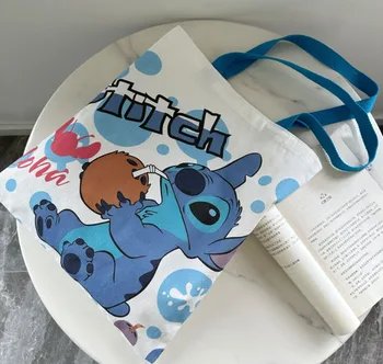 ⁦Disney Stitch Bag Crossbody Bag STITCH Cartoon Peripheral Cute Canvas Bag Shoulder Bag Lilo and Baby Same Style⁩ – תמונה ⁦5⁩