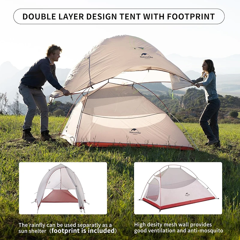 Naturehike Cloud Up Camping Tent Hiking Outdoor Family Beach Shade Waterproof Camping Portable 1 2 3 person Backpacking Tent camping tent