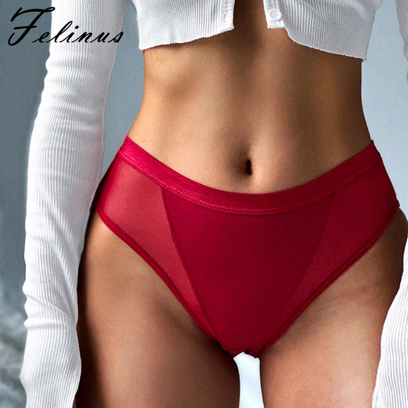 Women Panties Underwear Solid Low Waist Mesh Seamless Ultra-thin Briefs