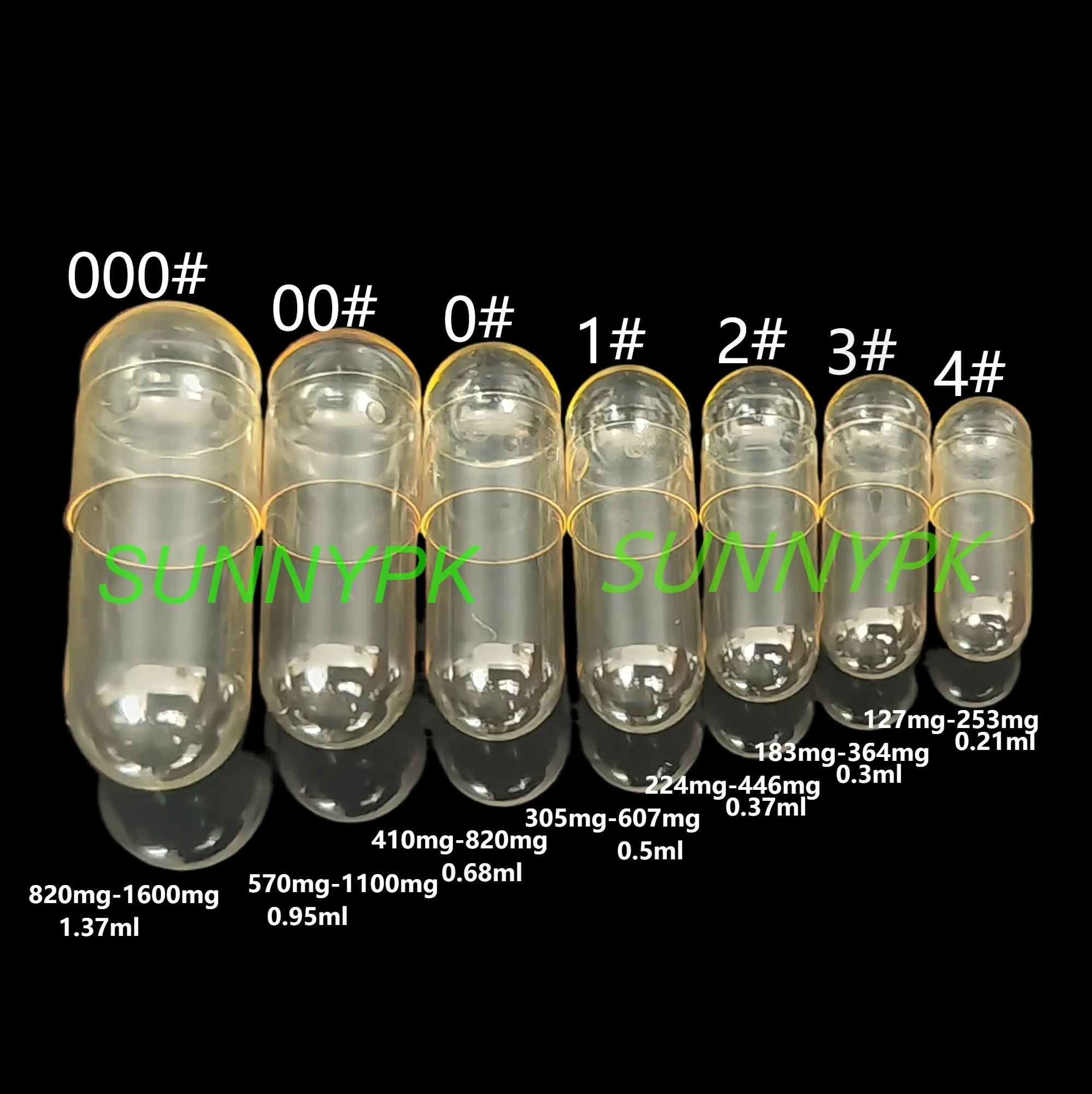 0# 1000PCS Vegetarian Enteric Coated HPMC Empty Capsule,Enterosoluble Empty Vegetable Capsule Case, Medical Packing Powder, 2