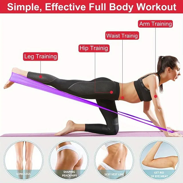 3pcs set High Intensity Resistance Bands Exercise Straps Elastic Band for Women'S or Men'S Sports Yoga Pilates Strength Training 4