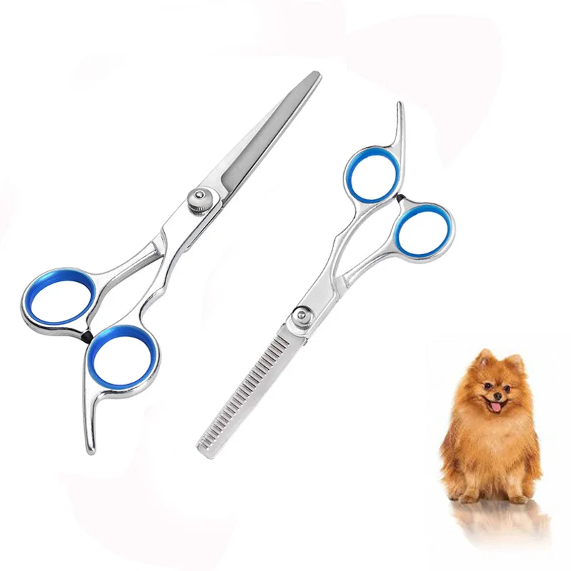 6 Inches Pet Hair Scissors Pets Shears Animal Cutting Grooming Stainless Steel Dog Scissors Feet Ear Eye Hair Trimming dog grooming scissors