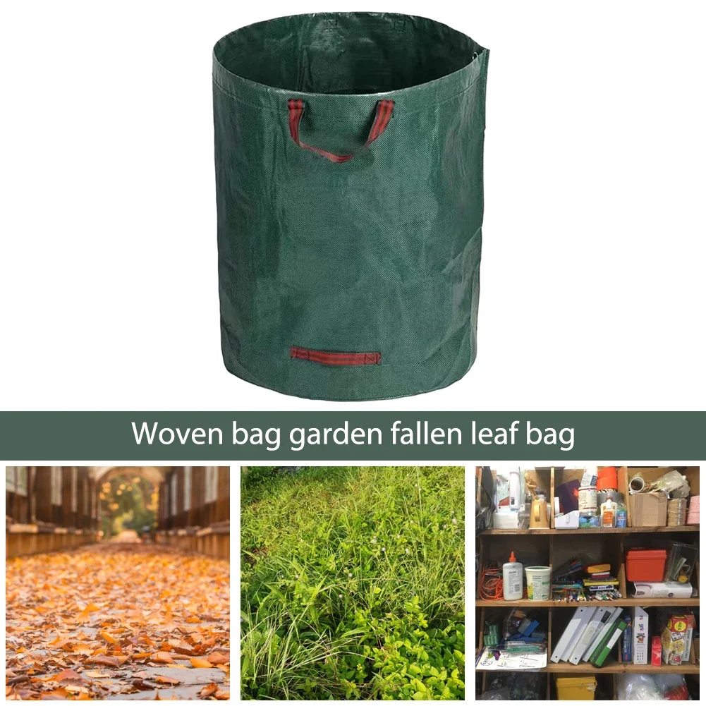 Garden Waste Bag 60L-500L Large Capacity Garden Bag Foldable Reusable Waterproof Leaf Sack Weed Trash Can Container Yard Leaf