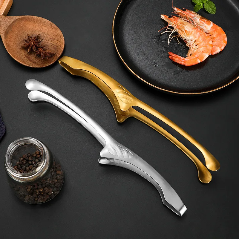 Korean Style Stainless Steel BBQ Food Tongs Barbecue Meat Toast Bread Steak Clip Hotel Restaurant Kitchen Supplies Accessories