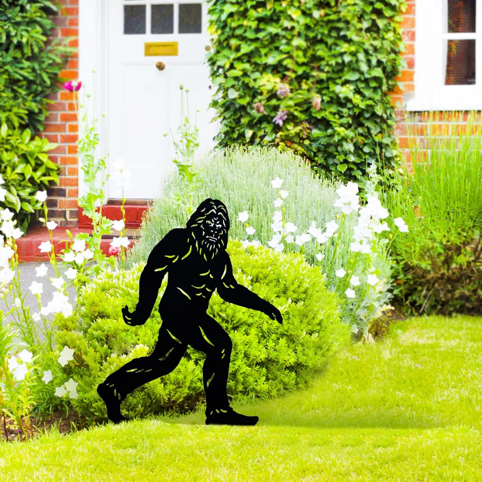 Sagoma Bigfoot In Metallo Per Giardino - Decorazione Da Esterno 1,2m - Regalo Originale Per Uomo