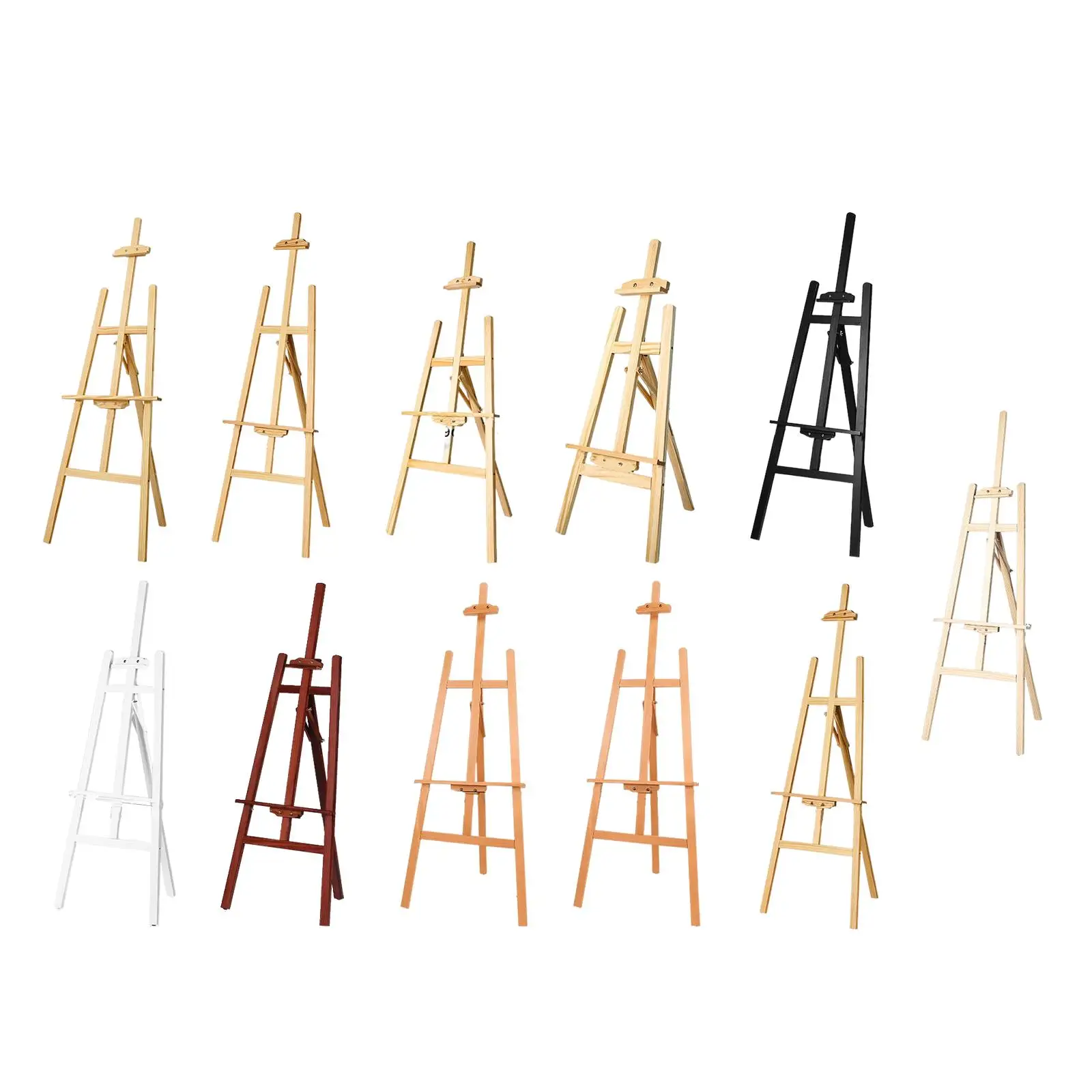 Floor Standing Wood Display Easel Studio Easel Adjustable Stand for Supplies Poster
