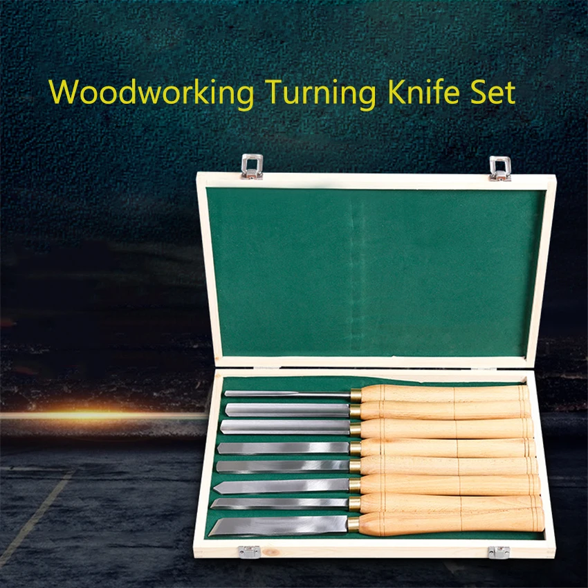 

New Arrival Woodworking Knife Eight- piece Set Turning Tool HSS Woodworking Bed Knife Chisel Sets of Turning Tools Hot Selling