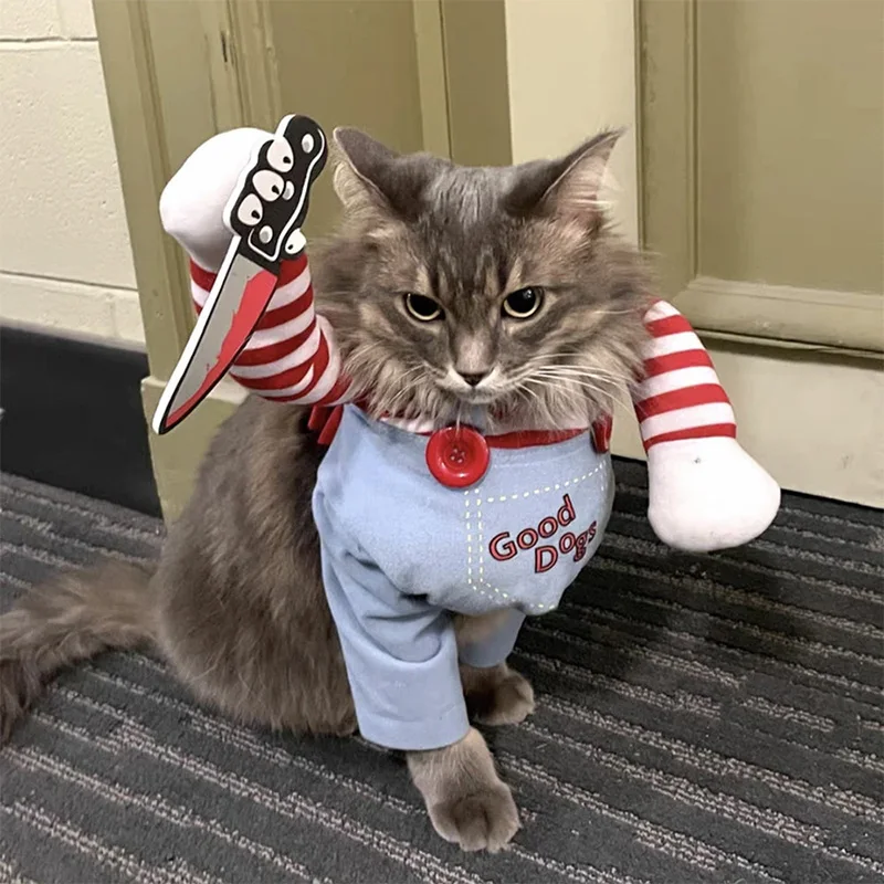 Halloween Funny Dog Cat Clothes For Small Medium Dogs Cats Pet Outfits Party Dressed Up Cosplay Costumes MWTJK02_voghion.com