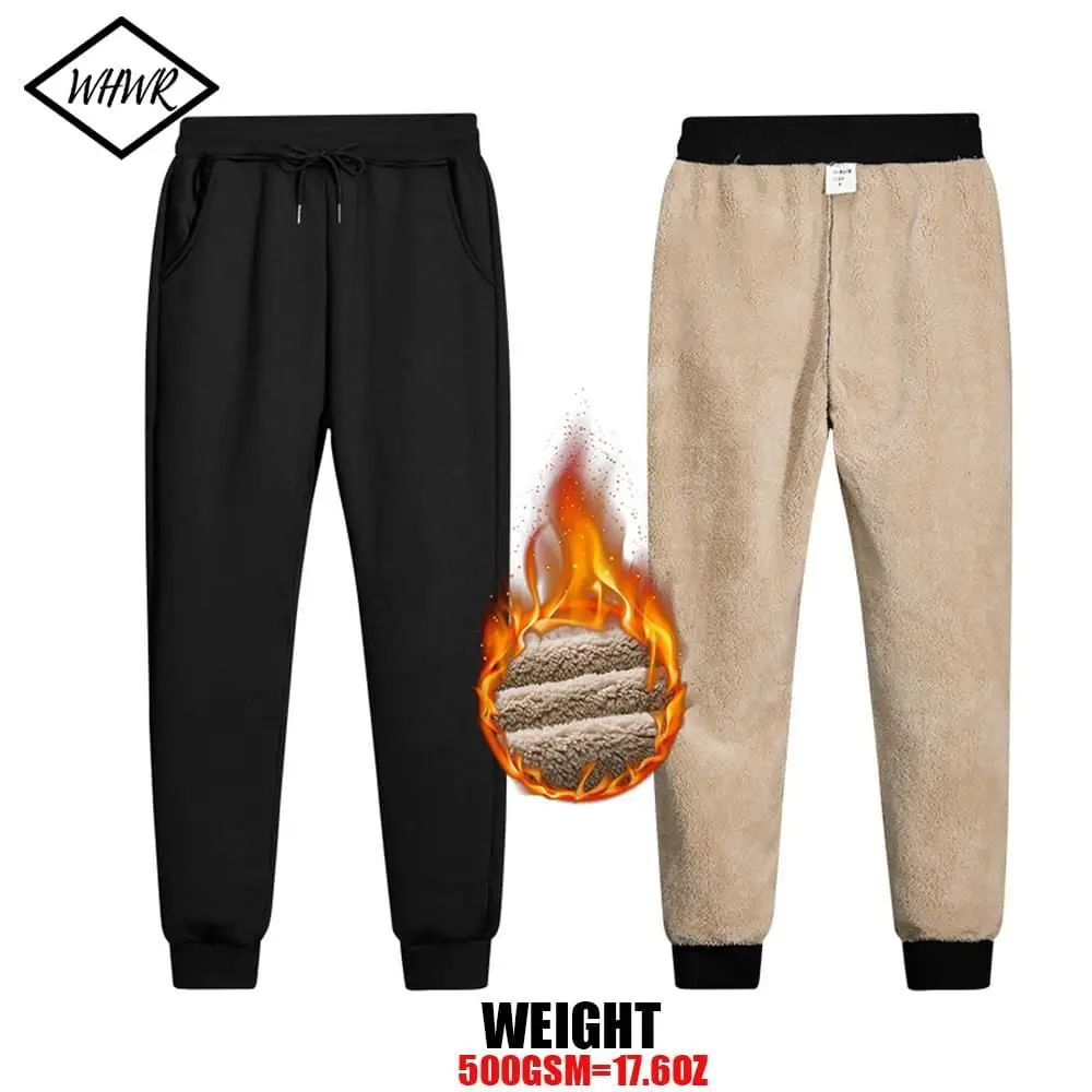 GXAMOY Pantalones Invierno Hombre - Forro Sherpa Cálido | 70% Algodón Con Cintura Elástica | Color Caqui Talla XL
