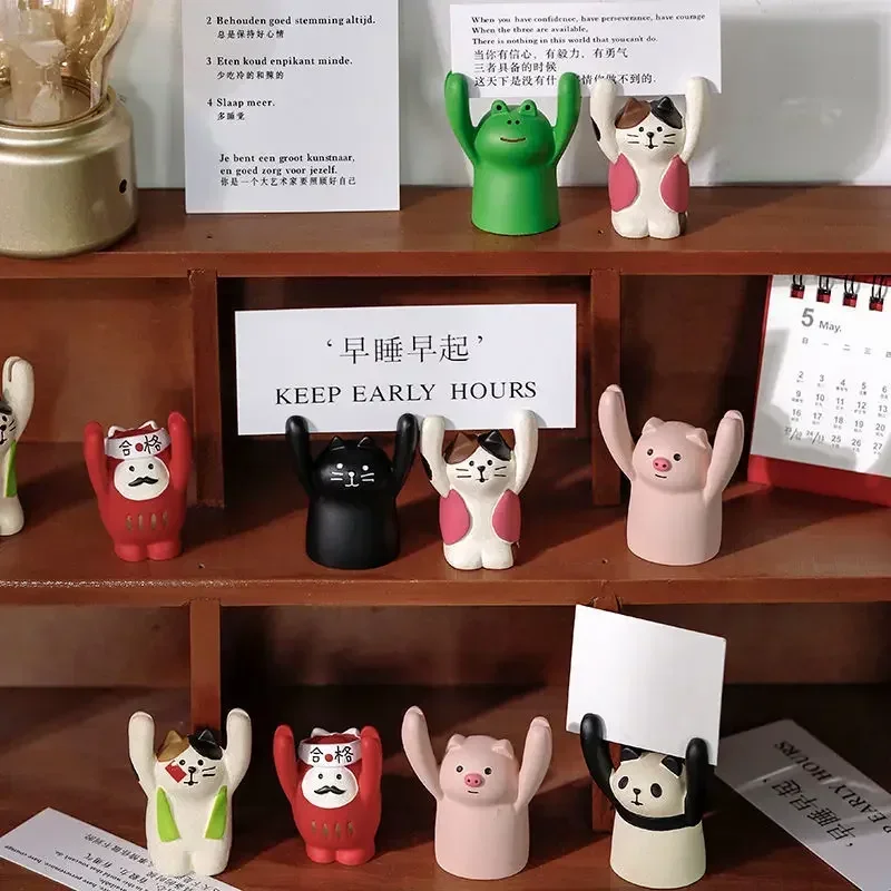Card Display Stand Creative Cartoon Card Holder Kawaii Memo Clips