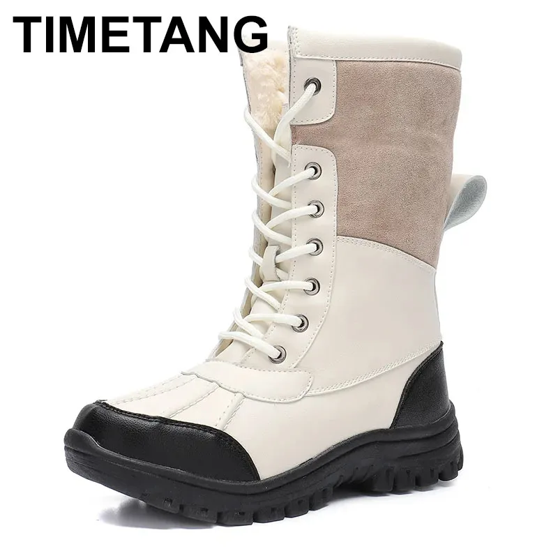 

Women's Snow Boots Rubber Boots Women Ducks Winter Warm Plush Lined Waterproof Platform Shoes High-barreled Botas Mujer