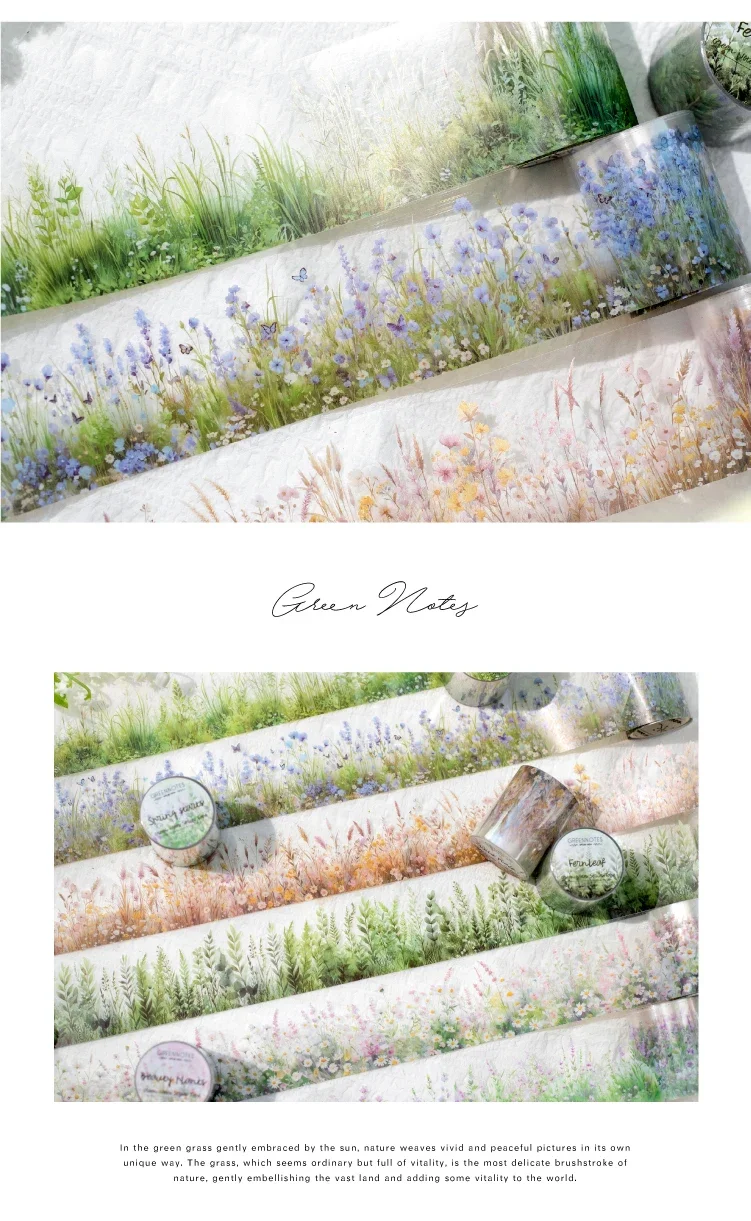 50 mm x 2 m, 1 Rolle, PET-Gras-Pflanzen-Landschaftsbau-Klebeband, Aufkleber, Scrapbooking, handgefertigt, selbstklebend, handgemacht, DIY, Bastelbedarf – Detail 7