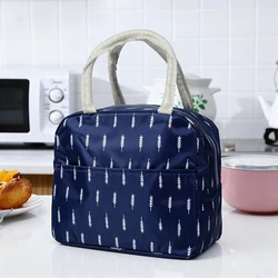 Cartoon Insulated Children's Lunch Bag - Portable Thermal Bento Tote (Navy feather)