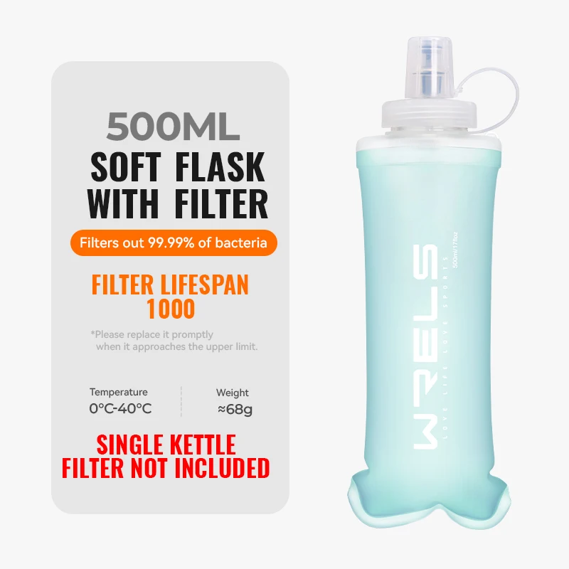Ultralight Collapsible Water Filter Soft Flask