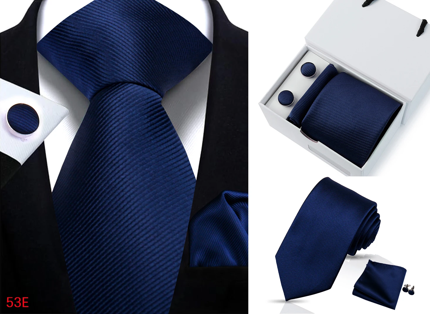 Neue männer Krawatte Hanky Manschettenknöpfe Set Mit Luxus Geschenk Box Einfarbig Krawatte Für Männer Anzug Hochzeit Business Party zubehör – Detail 26
