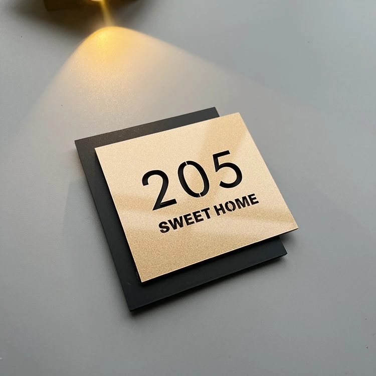 Gold Address Signs for House 2 | Custom Elegant Gold House Number 5