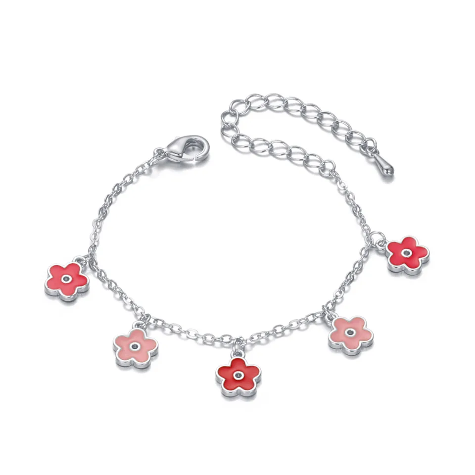 Chic Five Flower Charm Bracelets for Girls