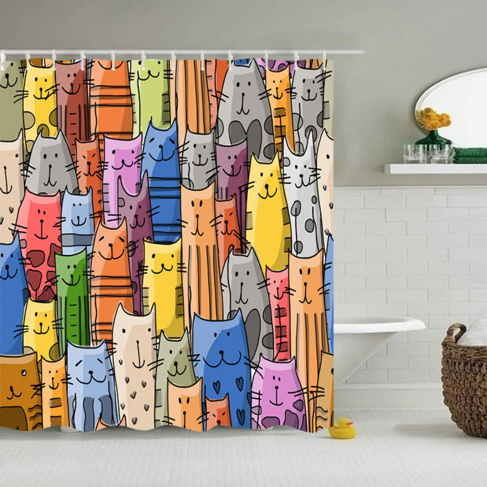 Cat Dog 3d Print Funny Shower Curtains Bathroom Curtain With Hooks Decor  Waterproof Bath Creative Personality - AliExpress