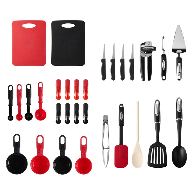 Professional 30-piece Black and Red Kitchen Tool and Gadget Starter Set  Kitchen Gadgets Home Gadgets - AliExpress