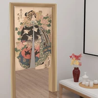 Women Kimono Patterns Japanese Style Door Curtains Toilet Partition Kitchen Bedroom Izakaya Noren Hanging Half-Curtain Decor 2