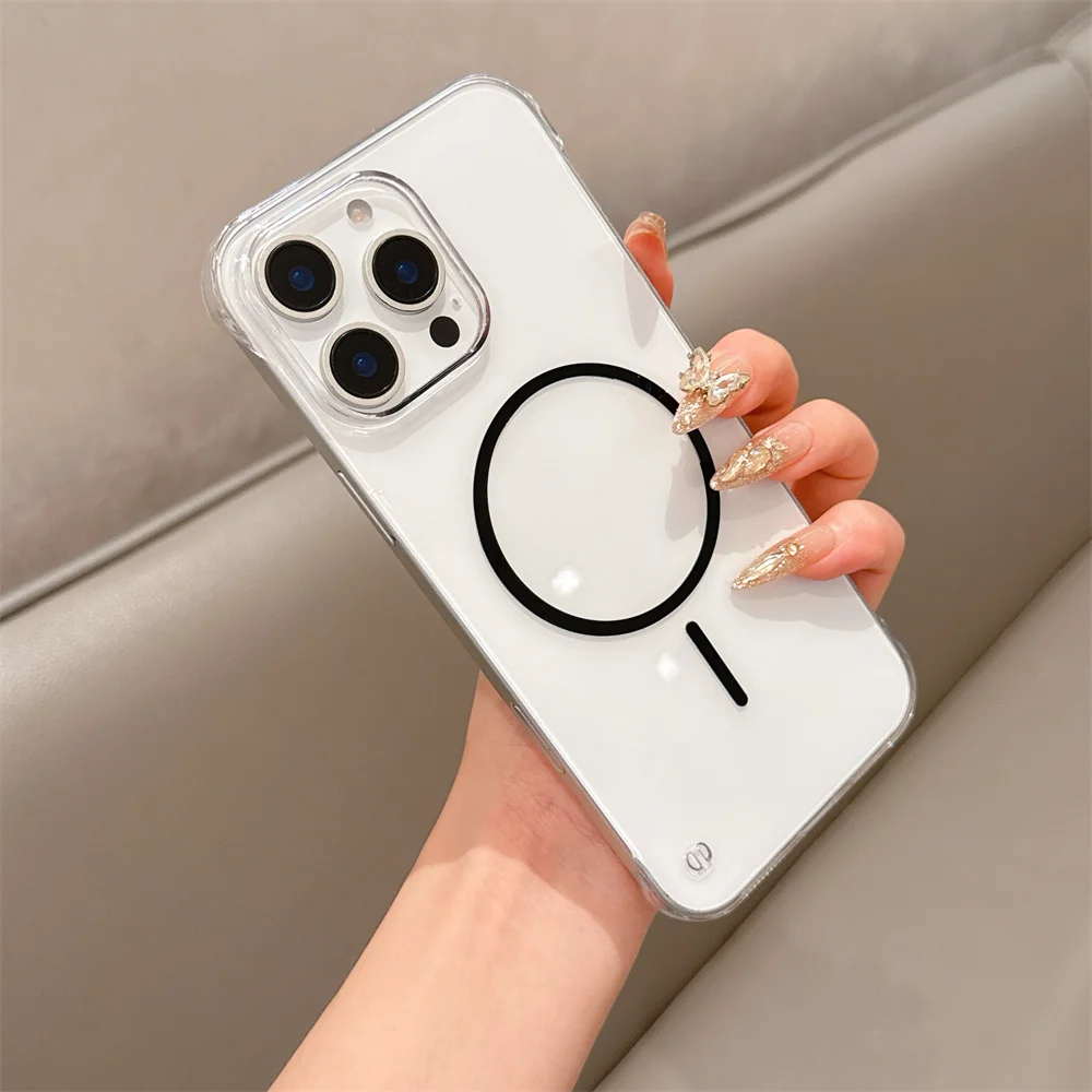 Magsafe Ultra-Thin Frameless HD Clear Phone Case with Wireless Charging Compatibility