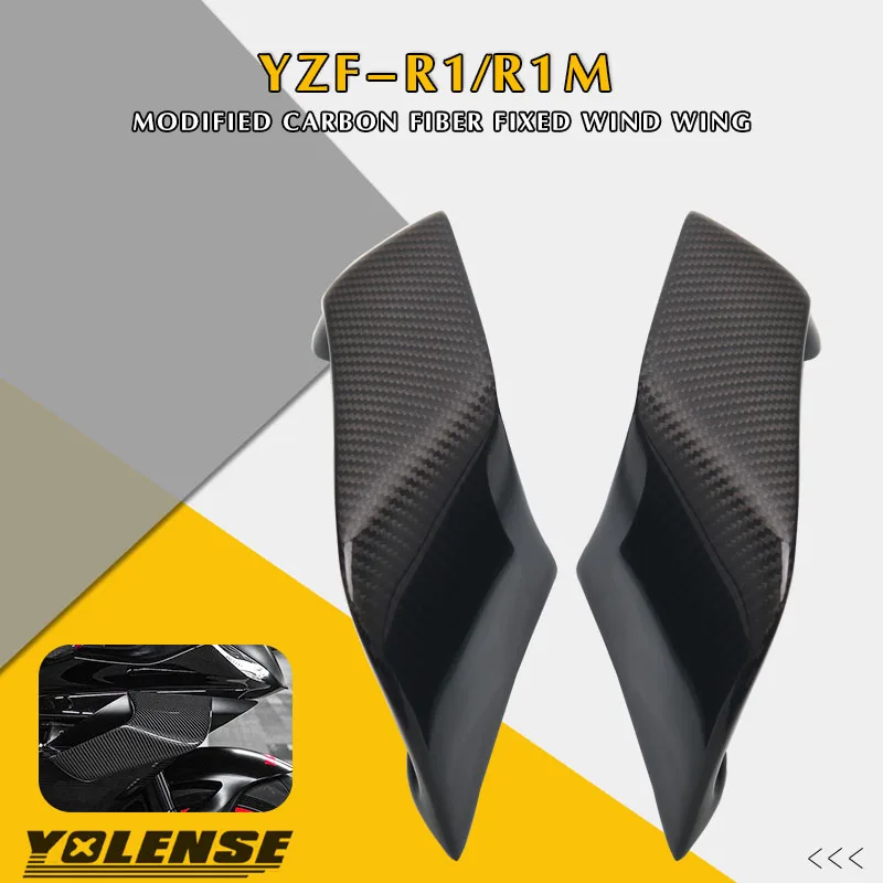 

For YAMAHA YZF R1 R1M R6 YZF-R1 YZF-R6 YZFR1 YZFR6 2015-2022 Motorcycle Fixed Wind Wing Aerodynamic Winglet Carbon Fiber Fairing