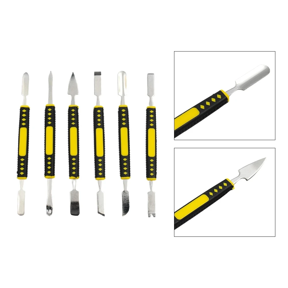 

6pcs Set Metal Crowbar Universal Phone Repair Tools Kit Pry Opening Tool Metal Disassemble Crowbar Kit Electronic Repair Tool