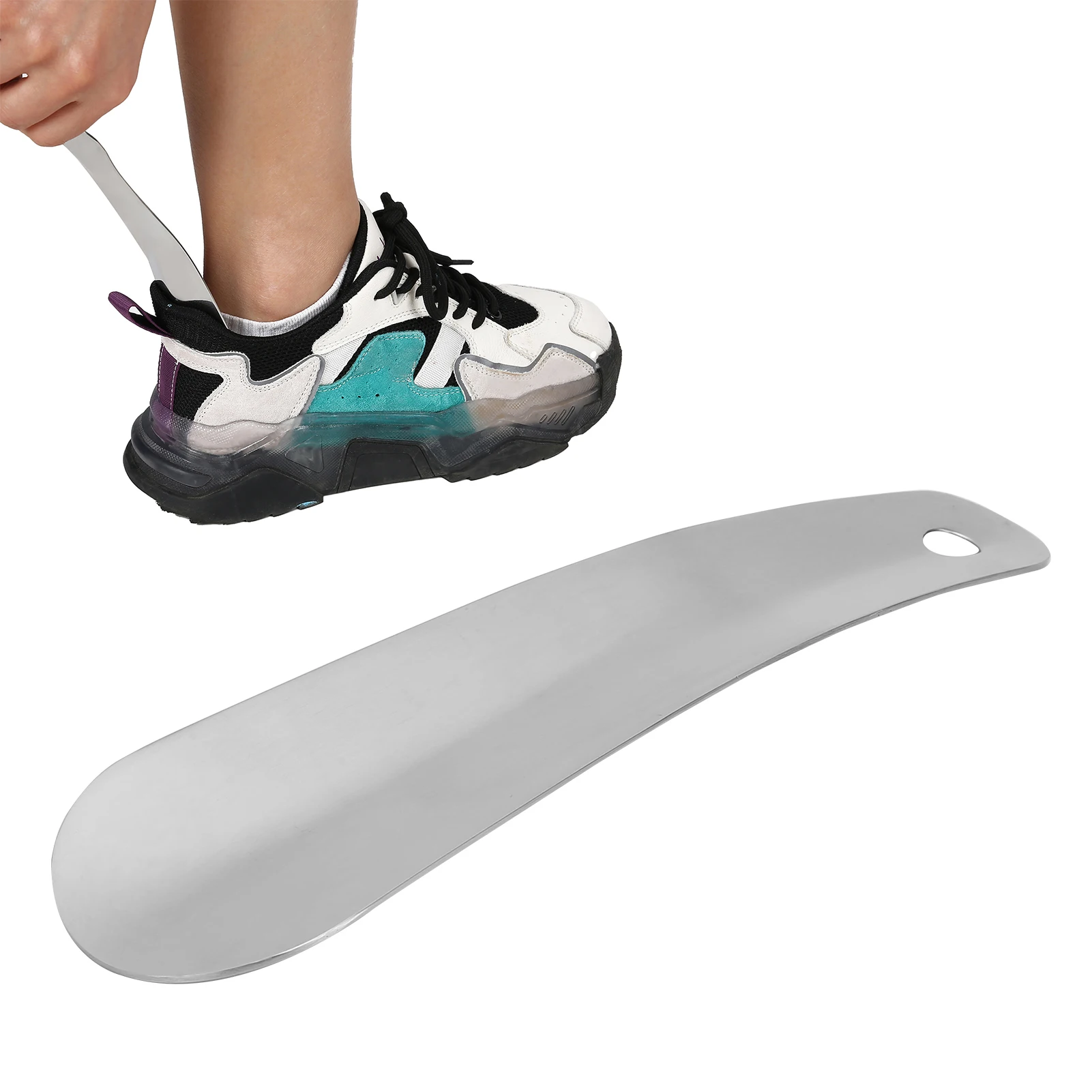 15.5cm Shoe Horns Professional Stainless Steel Spoon Shape Shoehorn Shoe Lifter Flexible Helper Stick Easier Dressing Aids
