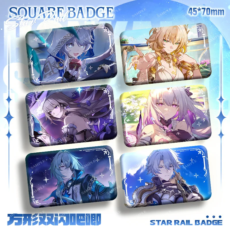 เข็มกลัดรูปทรงสี่เหลี่ยมผืนผ้าลายอนิเมะ Honkai Star Rail ตัวละคร Phainon Herta Anaxa ของสะสมสำหรับติดกระเป๋าเป้ ตกแต่งกระเป๋า ของตกแต่งธีมอนิเมะ สำหรับ Cu 1