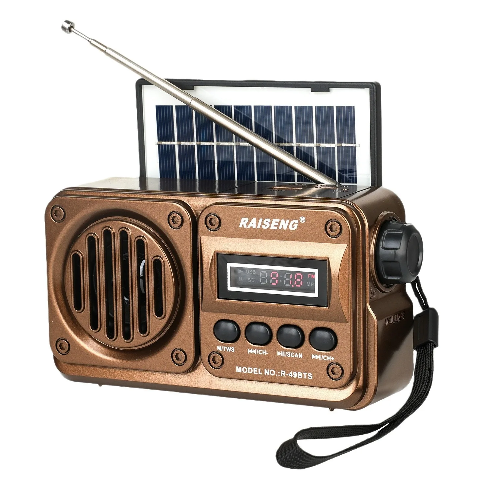 Emergency Solar Rechargeable Radio, Bass Card, High-quality Bluetooth Speaker, FM Automatic Search Radio