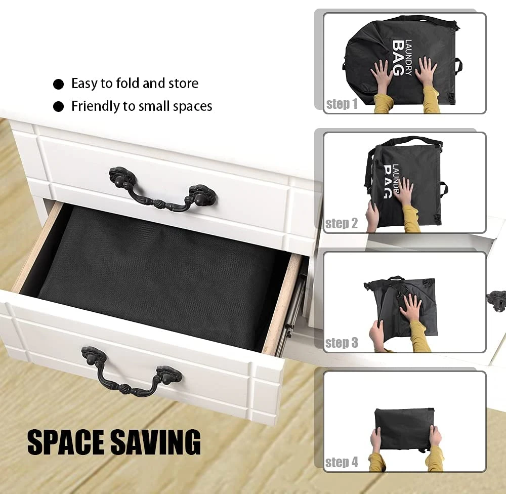 71L Laundry Bag Laundry Basket Room Organizer Backpack with Adjustable Shoulder Straps and Pocket Clothes Hamper 5