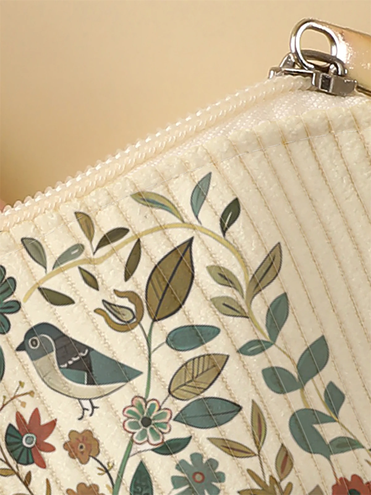 Corduroy Travel Cosmetic Bag Portable Makeup Storage Bag Purses Women Large Capacity Zipper Make Up Organizer Storage Clutch