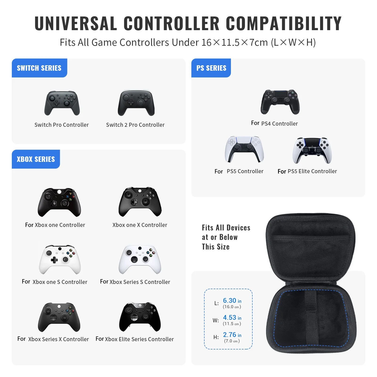 스팀 컨트롤러 휴대용 케이스용 범용 가방, PS5/PS4/Xbox 시리즈용 스팀 컨트롤러 2용 휴대용 EVA 보호 가방