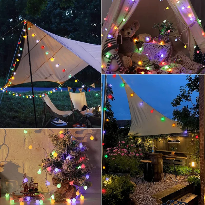 String Lights Camping Lamp Outdoor Crystal Globe Lights Waterproof USB  Powered Patio Light for Camping Tent - AliExpress