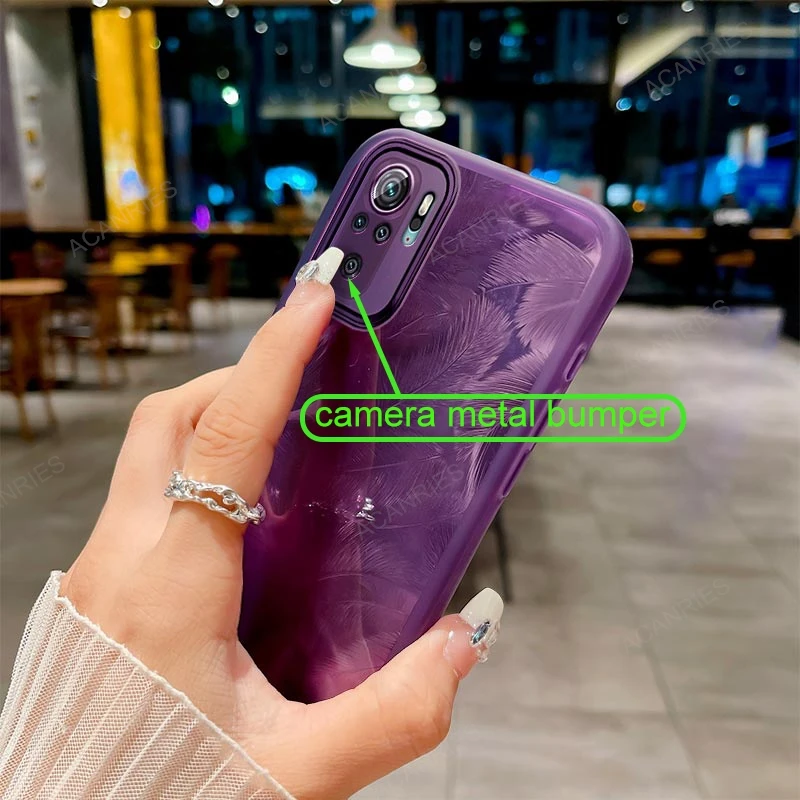 Glitter Feather Pattern Silicone Soft Case Back Cover