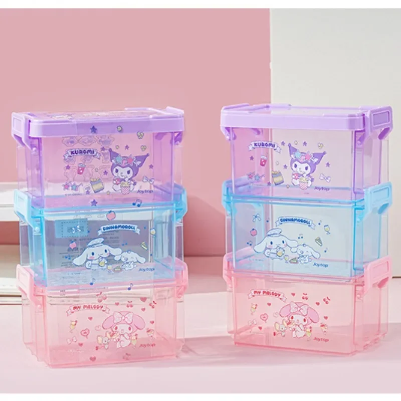 

3pcs Sanrio Kuromi My Melody Anime Kawaii Storage Box Cute Cartoon Desktop Small Item Stationery Sundries Organizing Baskets