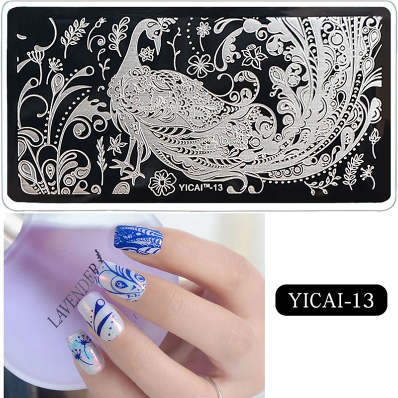 12*6cm 3D Geometric Wave Stripe Flower Nail Stamp French Line Nail Stamping Plates DIY UV Gel Polish Manicure Stamp &*& 4