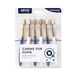 Ultra - Soft Adult Toothbrush with Wide Head for Sensitive Gums - Ideal for Home and Travel (6 pack)