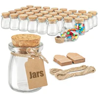 Glass Favor Jars with Cork Lid, 3.4 oz Small Glass Bottles for Wedding Favor, Baby Shower, Party Favor, Gift Jars for Candy 1