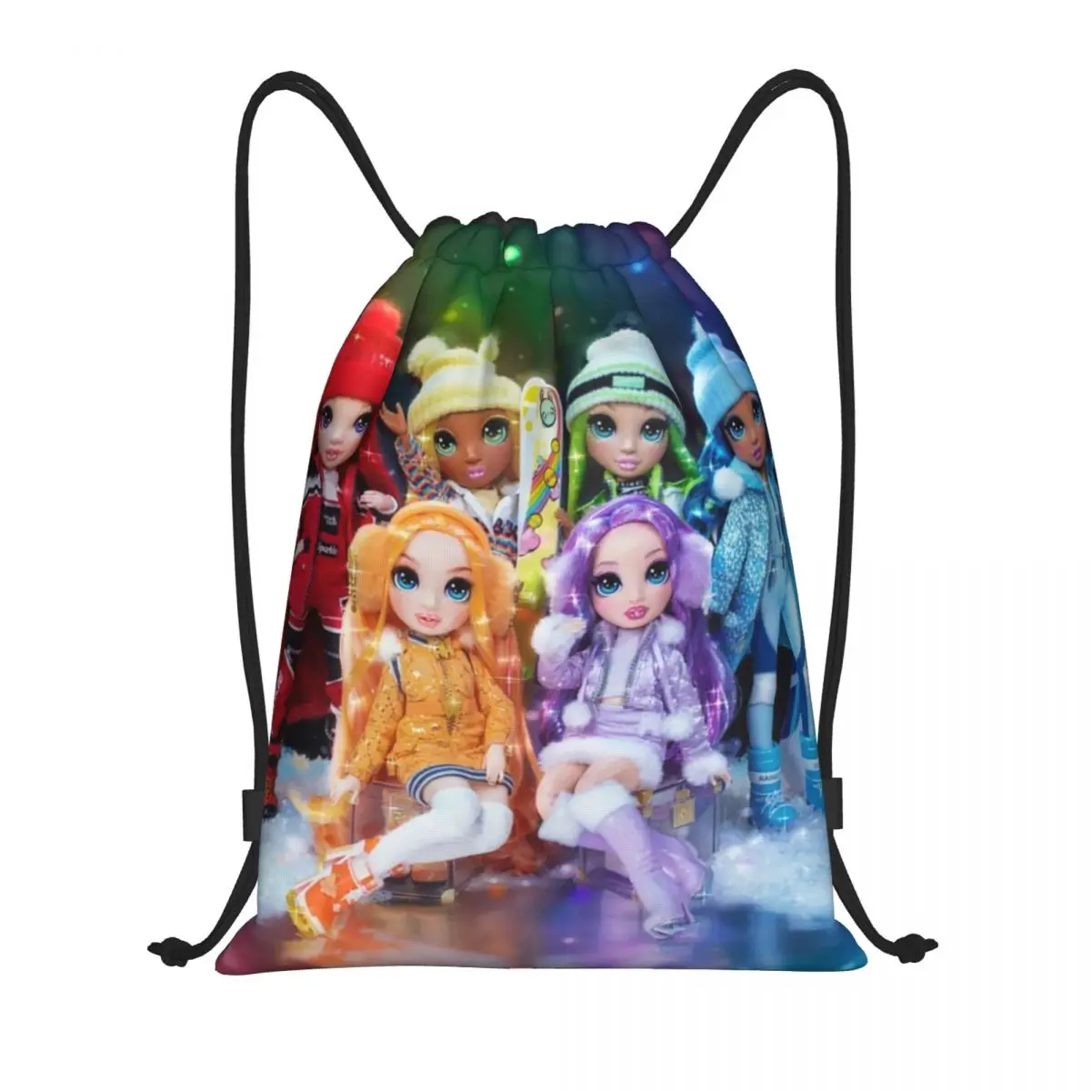 Zaino con coulisse arcobaleno resistente all'acqua borsa da palestra
