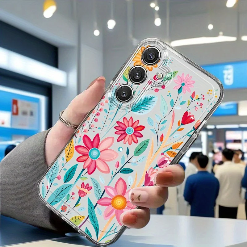 Custodia Per OnePlus 7T Con Motivo Floreale Trasparente - Morbida Silicone TPU, Anti-caduta, Fiori