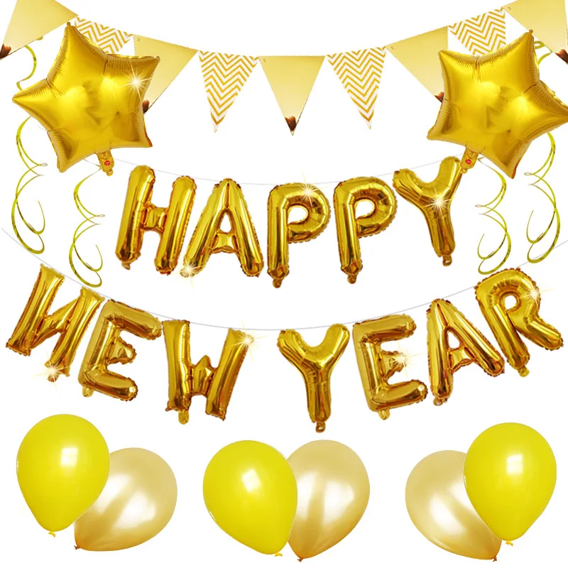 

2022 happy new year balloon set for new year decorations digital letter set