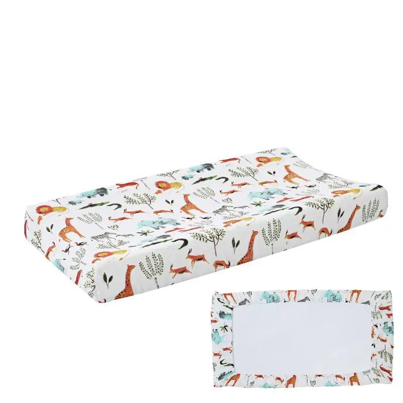 Diaper Changing Pad Cover Cotton Soft Breathable Changing Table Cover Waterproof Cute Print Patterns Diaper Table
