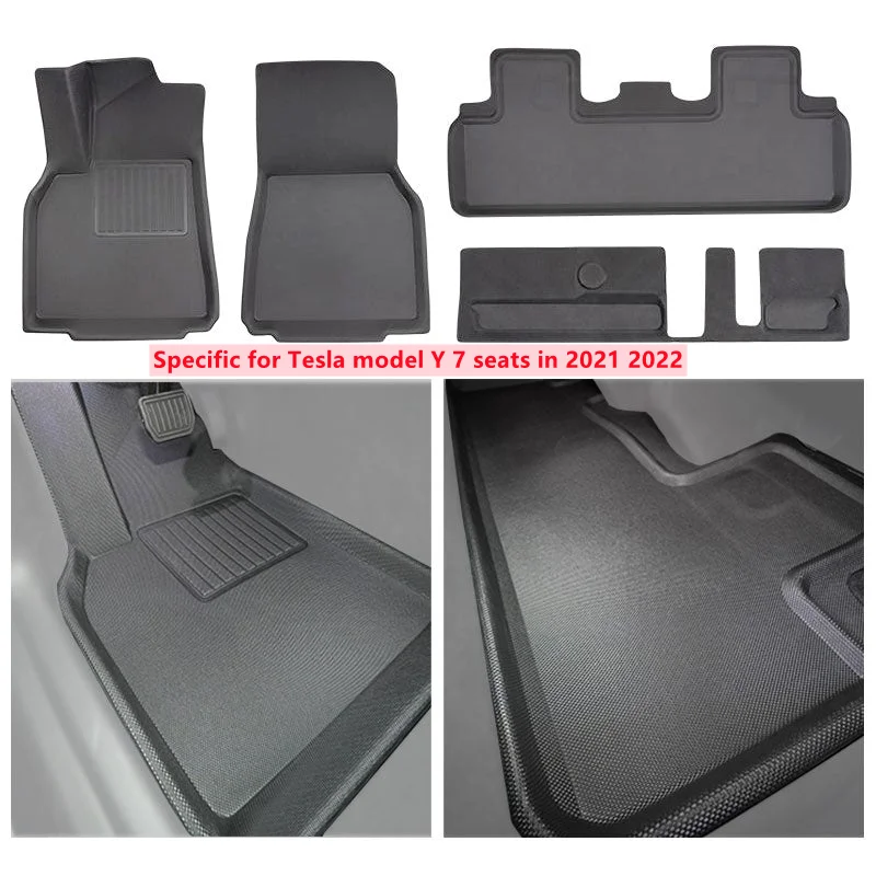 Tesla Model Y Ajustement Personnalisé Accessoires De Voiture Tapis de Sol  TPE ECO Tapis Pour 2022 2021 Model Y 7 Places Seulement