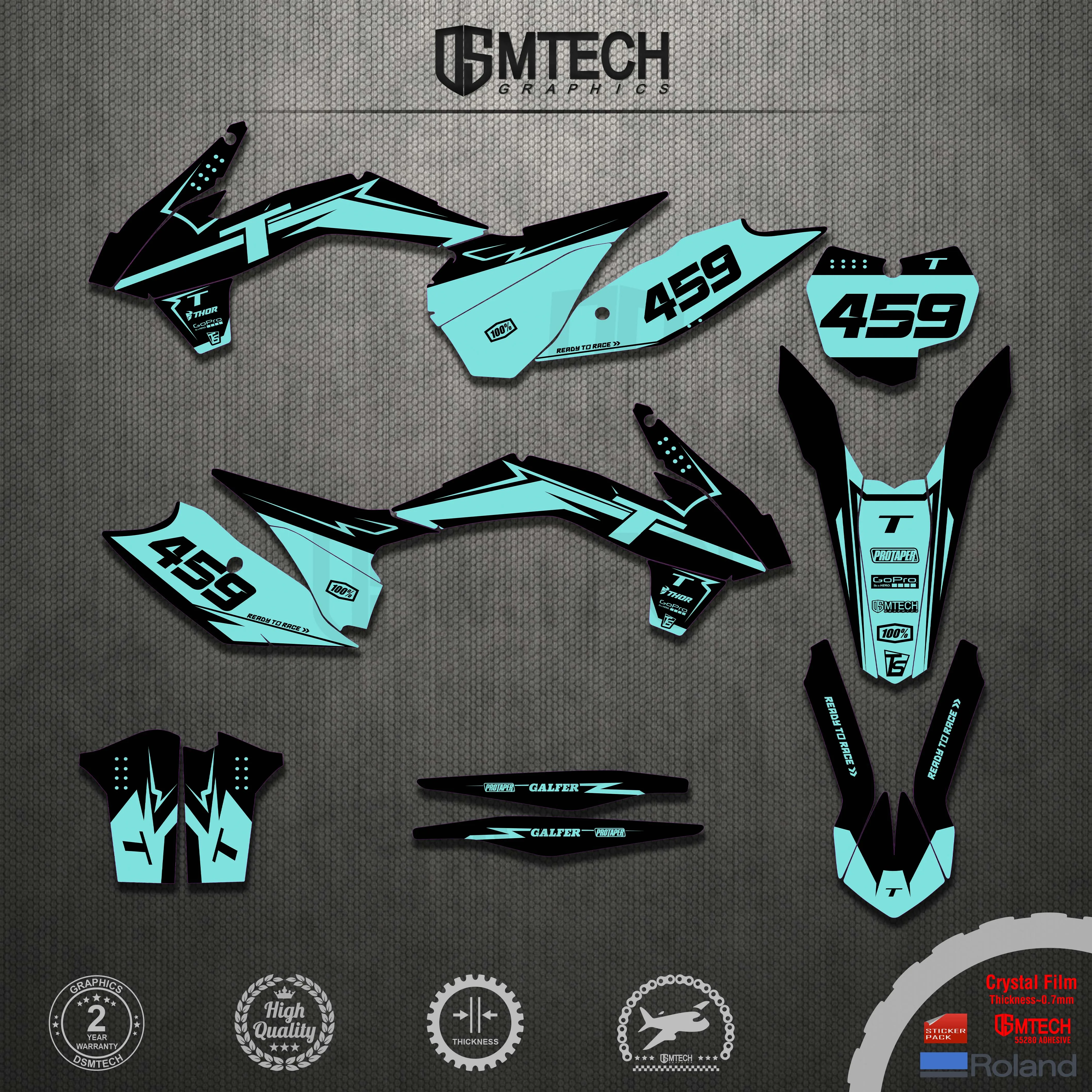 DSMTECH Custom Team Graphics Decal Sticker Kit Combo for KTM 2013 2014 2015 SX SXF , 2014 2015 2016 EXC XC-W EXC-F 002