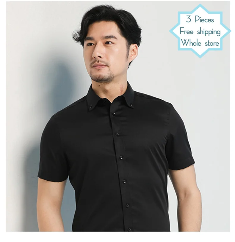 Блузка Deepocean Мужская шелковая рубашка с коротким рукавом деловой стиль тонкая не
