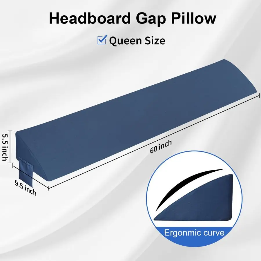Size Bed Wedge Pillow Bed Gap Filler Mattress Wedge Headboard Pillow Close The Gap 06.5 Between Your Headboard and Mattress or W
