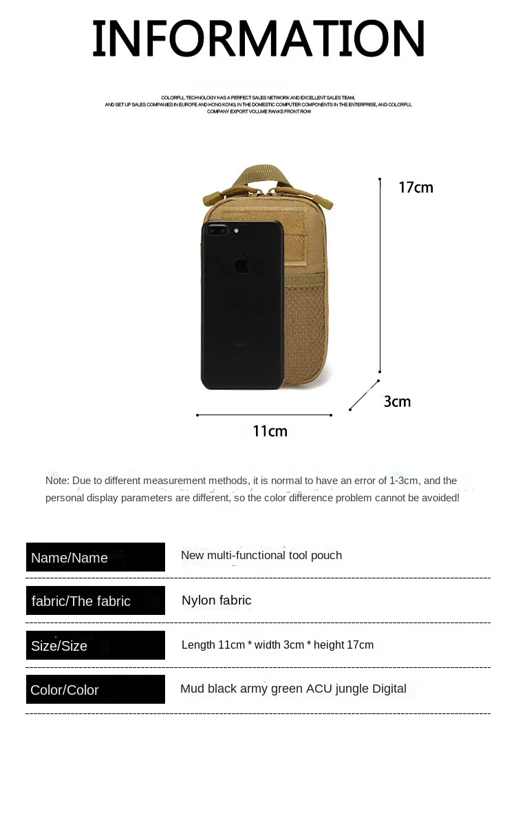 EDC Molle Tasche Kleine Hüfttasche Wandern Camping Jagd Zubehör Medizinische Tasche Outdoor Handy Fall Halter Sport EMT Tasche – Detail 4