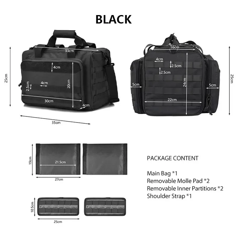 Gun Bag Gun Range Storage Bag with MOLLE System Durable Shoulder Pack for Outdoor Equipment & Accessories