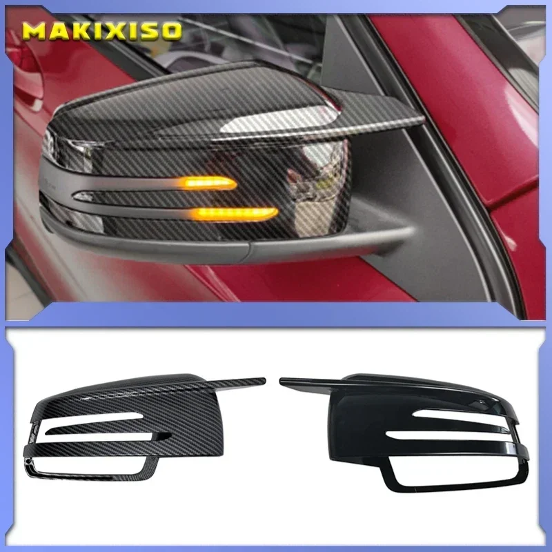 

Side Mirror Cap Covers For Mercedes Benz W176 W246 W212 W204 C117 X156 X204 W221 C218 A B C E S CLA GLA GLK Class Black Replace